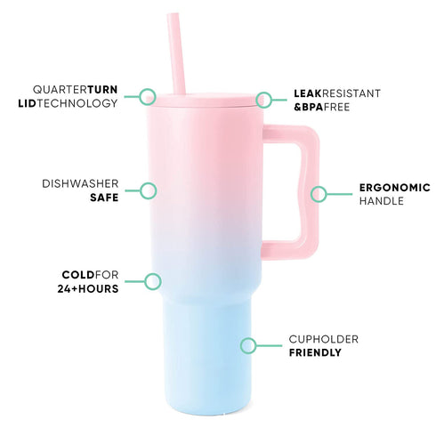 40oz Handle Cup 304 Stainless Steel Cold Insulation Large Tumbler Ice Cup